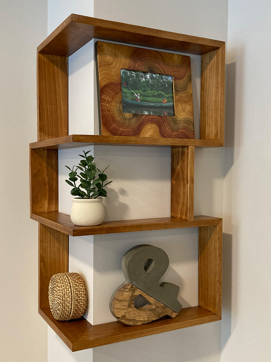 Floating WrapAround Corner Shelf Lift Bridge Woodworks